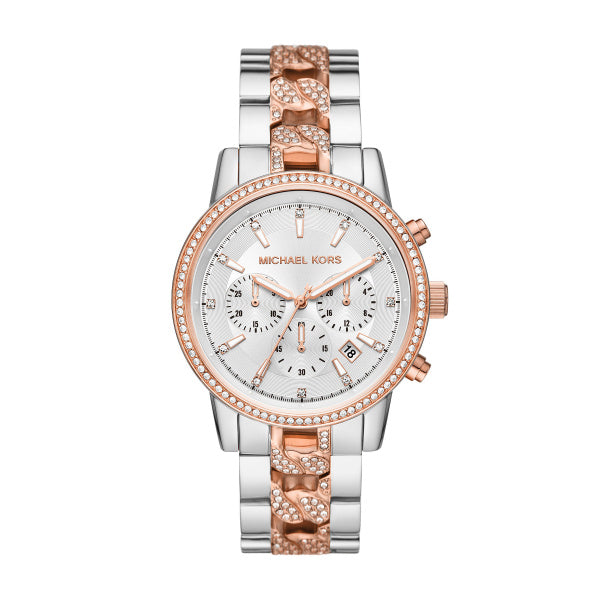 Michael Kors MK6938 Ritz 2 Tone Stainless Steel Strap Women Watches - Lexor Miami