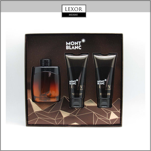 Mont Blanc Legend 3.4 EDP Masculino + 3.4oz ASB + 3.4 Conjunto de Gel de Banho