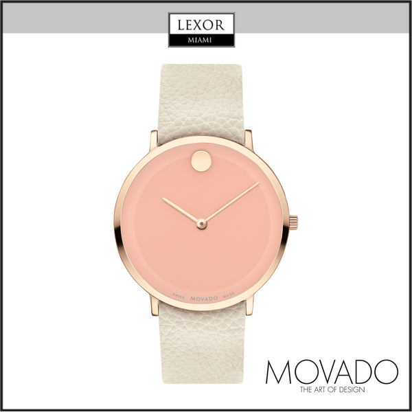 Movado 0607509 Modern 47 Bege Couro Pulseira Relógios Unissex