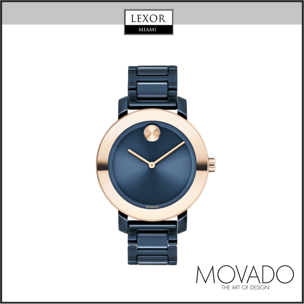 Movado 3600708 Bold Evolution Pulseira de cerâmica Relógio feminino Lexor Miami