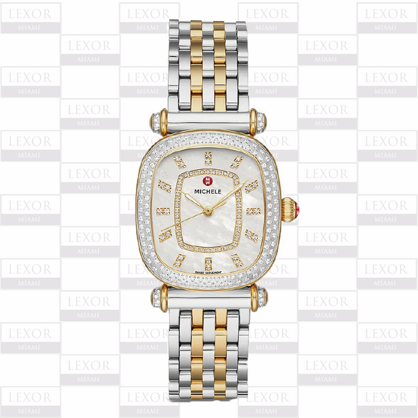 Michele MWW16C000033 Caber Isle Diamond 2 Tone Stainless Steel Strap Women Watches