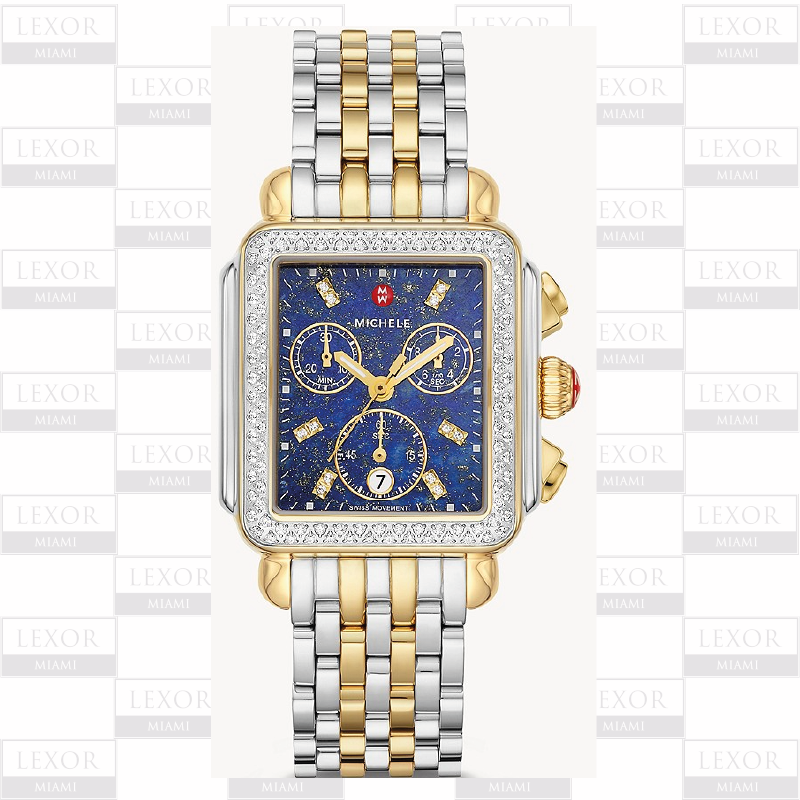 Relógio Michele MWW06A000790 Deco Two-Tone Diamond Aço Inoxidável