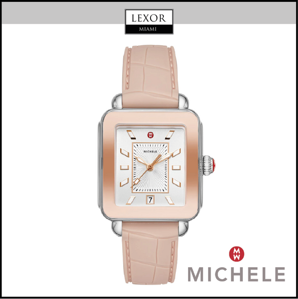 Michele MWW06K000015 Deco Sport Rosa Silicone Strap Relógios Femininos