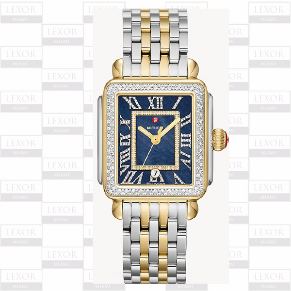 Reloj Deco Madison de dos tonos bañado en oro de 18 quilates con diamantes MWW06T000239 de Michele