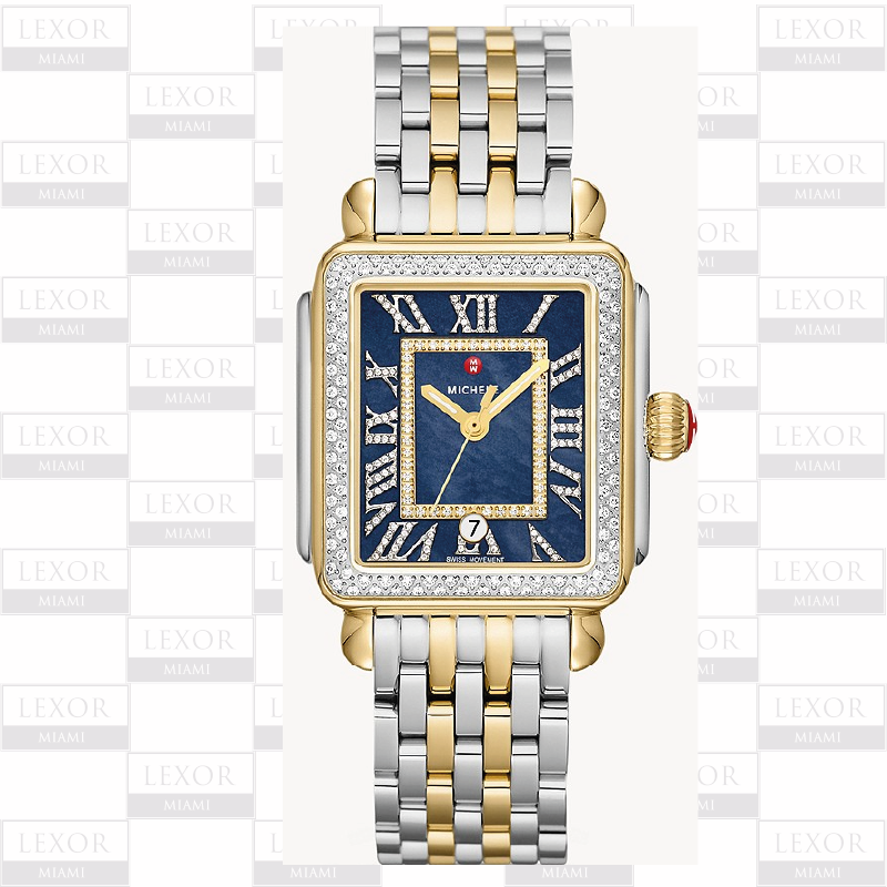 Michele MWW06T000239 Deco Madison Two-Tone 18k Gold-Plated Diamond Watch