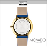 Movado 0607254 Modern 47 Relógios Masculinos com Pulseira de Couro Azul