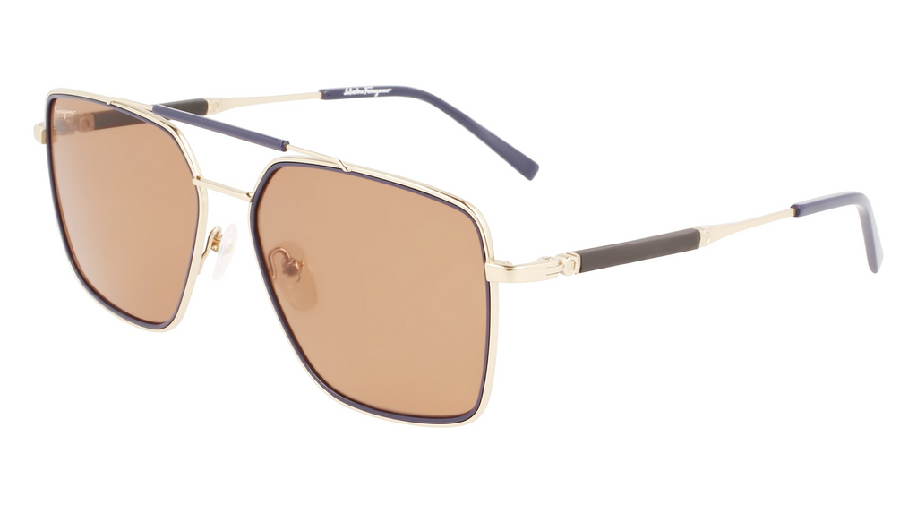 Salvatore Ferragamo SF298S -743 / GOLD- BLUE TITANIUM SUNGLASSES