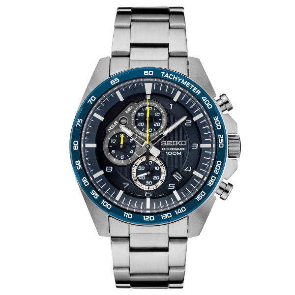 Seiko SSB321 Essentials SS Cronógrafo Esfera Azul Relojes Para Hombre