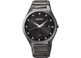 Seiko SNE243 Diamonds Black Stainless Steel Strap Men Watches - Lexor Miami