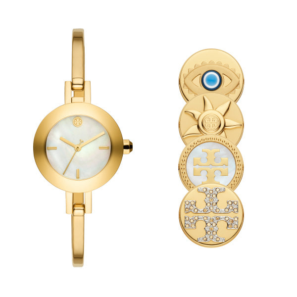 Tory Burch TBW4045 The Reva Gold Stainless Steel Strap Women Watches - Lexor Miami