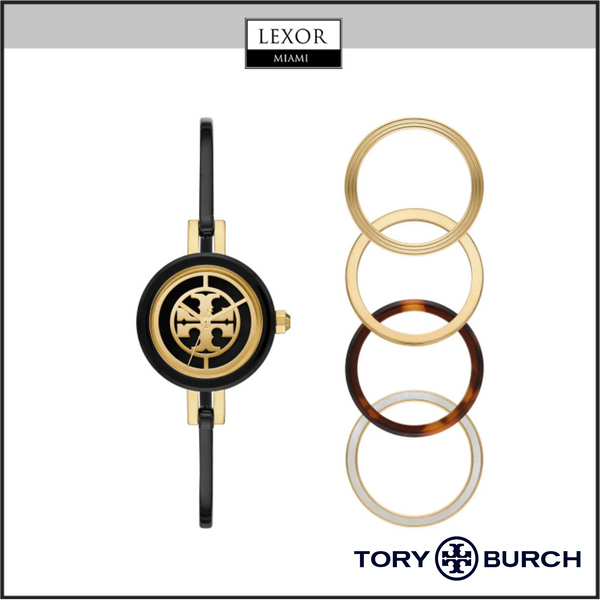 Tory Burch TBW4049 The Reva Preto Aço Inoxidável Pulseira Relógios Femininos