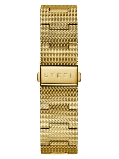 Guess U0280G3 Wafer Gold Stainless Steel Mesh Strap Unisex Watches - Lexor Miami