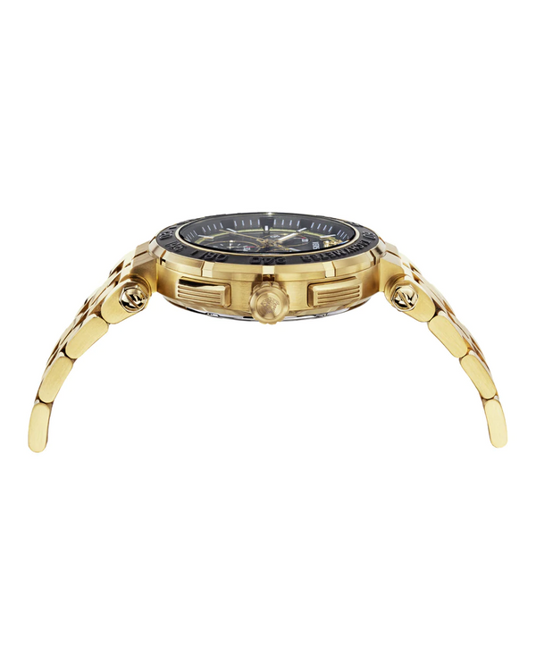 Versace VEPM00720 Greca Chrono Ion-Plated Yellow Gold Bracelet Men Watch