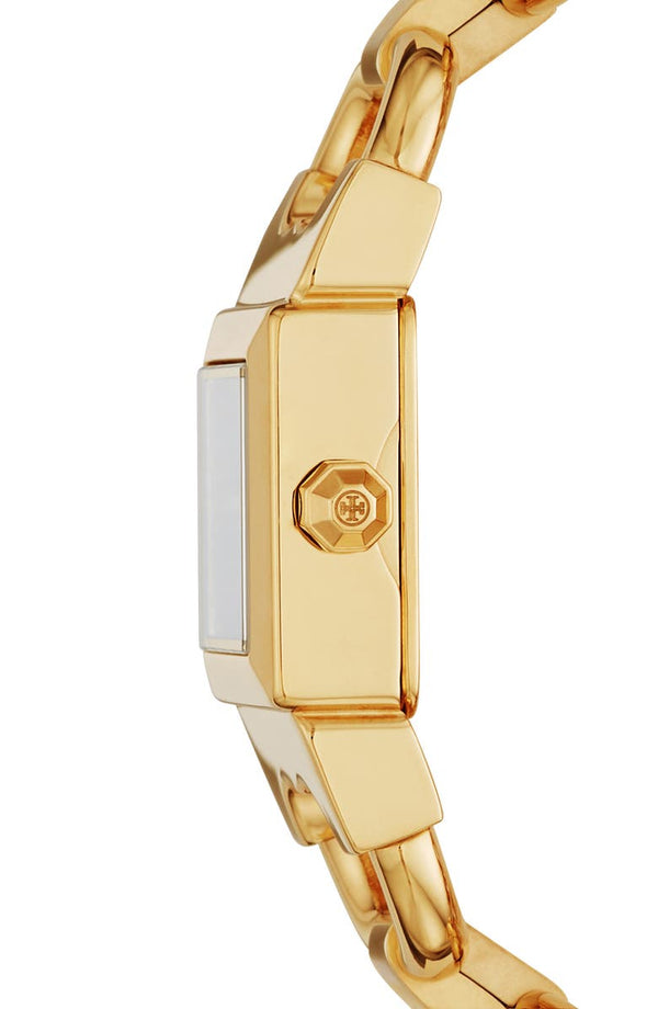 Tory Burch TBW5409 Double T-Link Gold Stainless Steel Link Strap Women Watches - Lexor Miami