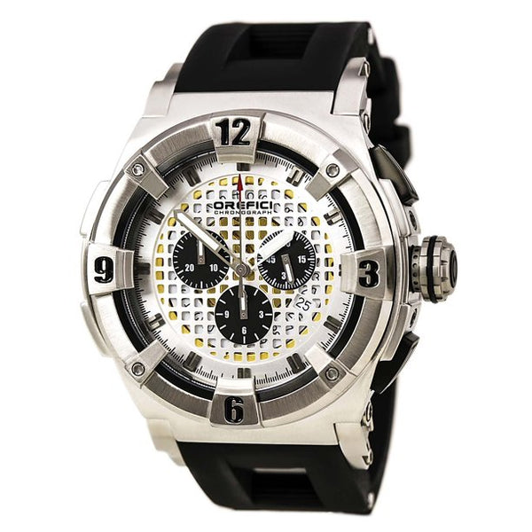 Orefici ORM14C4801 Regata Evolution Perforated Silver Dial Black Strap Chronograph Men Watches Lexor Miami - Lexor Miami