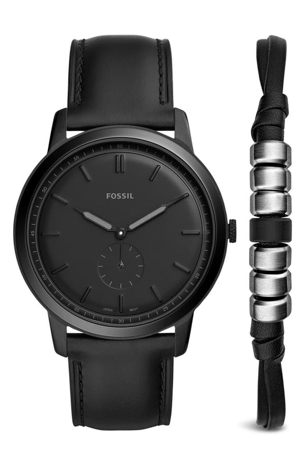 Fossil FS5500SET Minimalist Monochrome Leather Strap Men Watches Lexor Miami - Lexor Miami