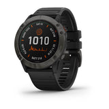 Garmin fenix 6X - Pro Solar Edition Pro Solar - Titanium Carbon Gray DLC with Black Band - Lexor Miami