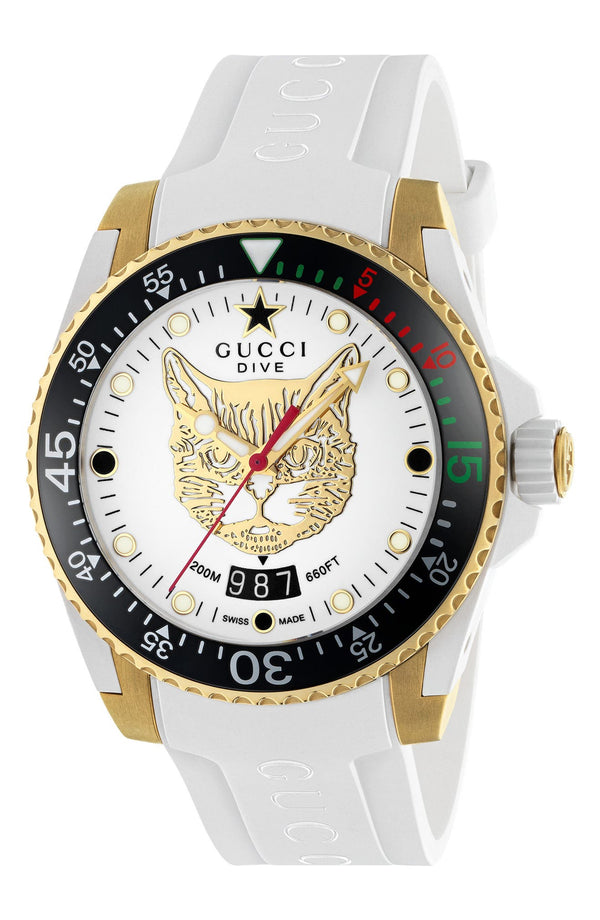 Gucci YA136322 Dive Quartz White Dial Women Watches Lexor Miami - Lexor Miami