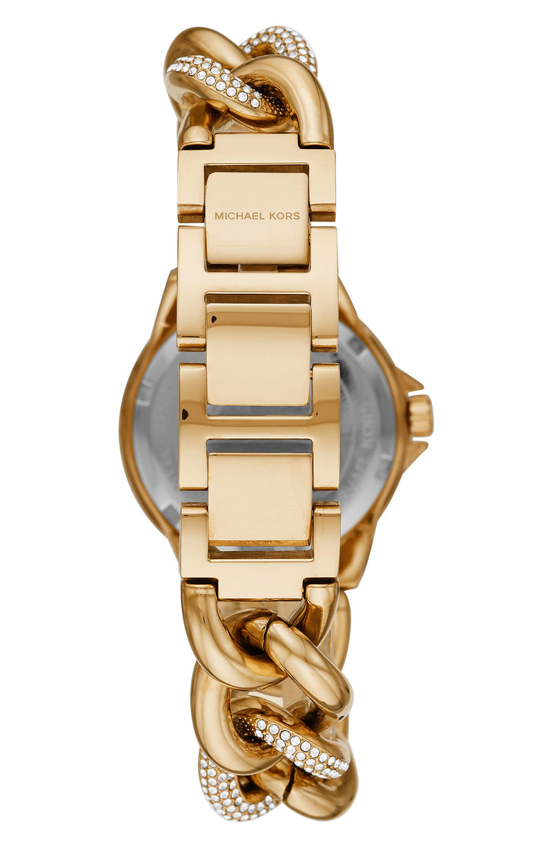 Michael Kors MK6842 Mini Camille Pave Gold Stainless Steel Link Strap Women Watches - Lexor Miami