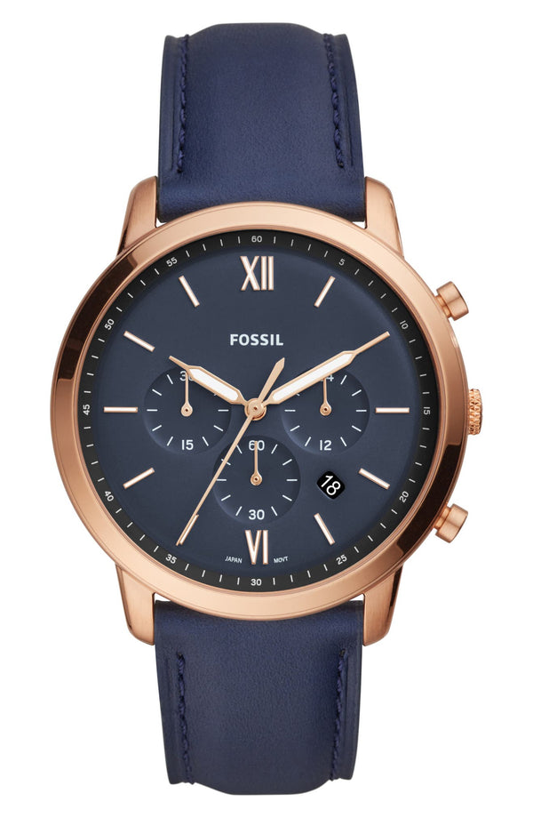 Fossil FS5454 Neutra Chronograph Leather Strap Men Watches Lexor Miami - Lexor Miami