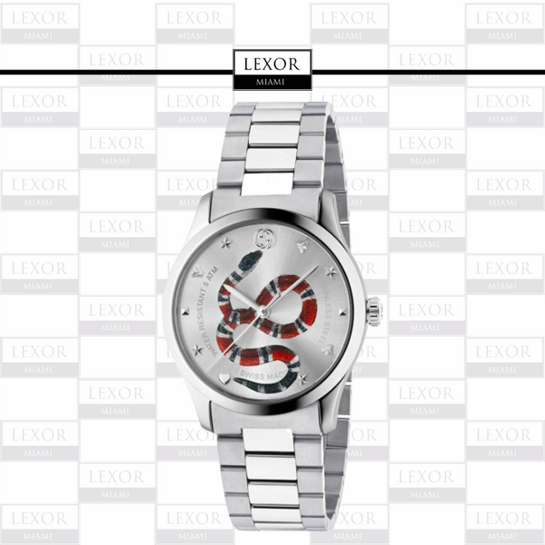 Gucci YA1264076 G-Timeless Pulseira, 38mm Relógios Unissex Lexor Miami