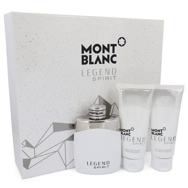 Mont Blanc Legend Spirit 3.3 M EDT Spray, 3.3 After Shave Balm, 3.3 Shower Gel Set for Men - Lexor Miami