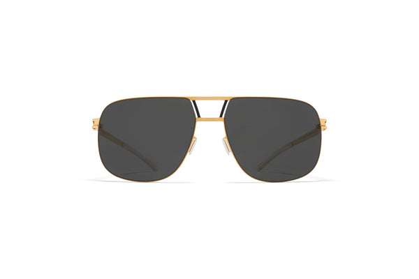 Mykita AL Gold/Black Dark Grey Solid Unisex Sunglasses - Lexor Miami