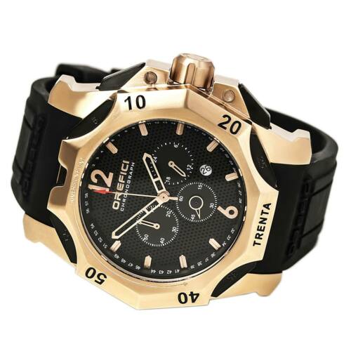 Orefici ORM11C4803 Subacqueo Trenta Black Dial Rose Gold Steel Black Strap Chrono Men Watches Lexor Miami - Lexor Miami